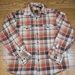Timberland Plaid Flannel Shirt Button Down Heavyweight Medium